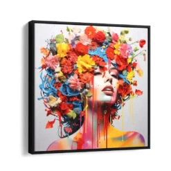 Blumen Frau 16 Blumen Frau -Artmind wandbild blumen frau kunst kaufen bei artmind schattenfugenrahmen