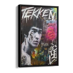 Bruce Lee - Retro 16 Bruce Lee - Retro -Artmind wandbild bruce lee kunst kaufen bei artmind schattenfugenrahmen