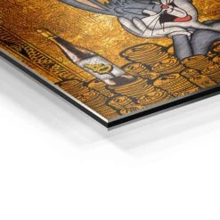 Let The Money - Gold Edition 26 Let The Money - Gold Edition -Artmind wandbild bugs bunny auf goldener kreditkarte detail brushed
