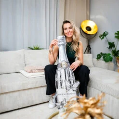 Artmind -Artmind wandbild champagner moet flasche chrom artwork artmind