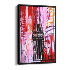 Cola On Red 16 Cola On Red -Artmind wandbild coce kunst kaufen bei artmind schattenfugenrahmen