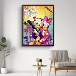 Crime In Sunshine 17 Crime In Sunshine -Artmind wandbild donald daisy als gangster unter palmen 17