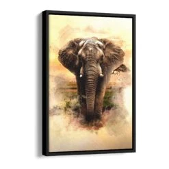 Smooth Elephant 17 Smooth Elephant -Artmind wandbild elefant wueste artmind wall art bild schattenfugenrahmen