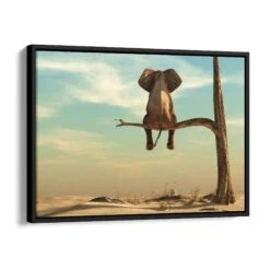 Easy One 17 Easy One -Artmind wandbild elefant wueste ast premium kunstwerk artmind schattenfugenrahmen