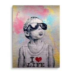 Love Life 15 Love Life -Artmind wandbild frecher junge i love life brushed