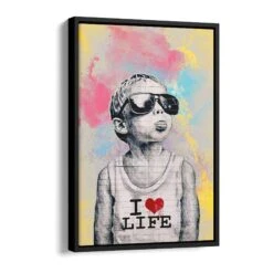 Love Life 16 Love Life -Artmind wandbild frecher junge i love life schattenfugenrahmen