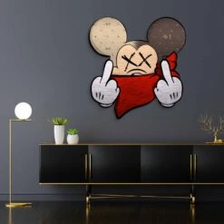 F*** What 13 F*** What -Artmind wandbild freiform micky give a fuck 1