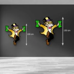 Jumping Cash 19 Jumping Cash -Artmind wandbild freiform monopoly man cash jump 3