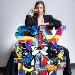 Real Love - Sylt 11 Real Love - Sylt -Artmind wandbild freiform sylt micky mini maus kiss artmind