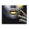 Golden Face 1 Golden Face -Artmind wandbild goldene lippen und splash im gesicht leinwand