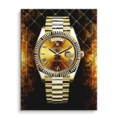 Cash - Time 16 Cash - Time -Artmind wandbild goldene rolex leinwand