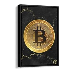 Bitcoin - Gold 17 Bitcoin - Gold -Artmind wandbild goldener bitcoin schattenfugenrahmen