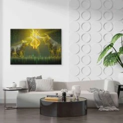 Bulle & Bär 18 Bulle & Bär -Artmind wandbild goldener bull baer dollar boerse 15