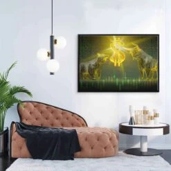 Bulle & Bär 19 Bulle & Bär -Artmind wandbild goldener bull baer dollar boerse 19