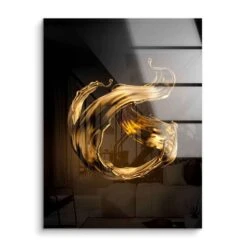 Gold Circle 16 Gold Circle -Artmind wandbild goldener splash acryl