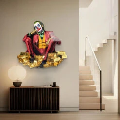 Rich Madness 9 Rich Madness -Artmind wandbild joker auf gold freiform luxury artwork artmind 2