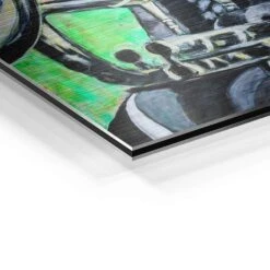 Louis Armstrong 23 Louis Armstrong -Artmind wandbild kreative kunst green music artmind wall art bild detail brushed