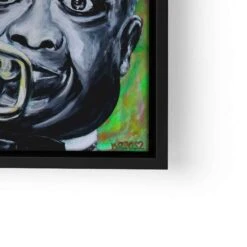 Louis Armstrong 24 Louis Armstrong -Artmind wandbild kreative kunst green music artmind wall art bild lwrs
