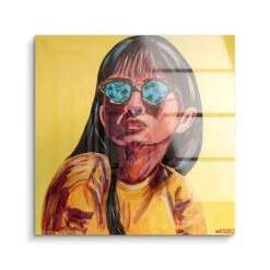 Alexas Holiday 17 Alexas Holiday -Artmind wandbild kreative kunst yellow women sunglases artmind wall art bild acryl