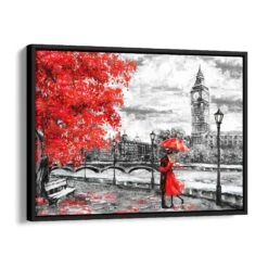 London - Kiss 17 London - Kiss -Artmind wandbild london frau mit schirm artmind bild schattenfugenrahmen