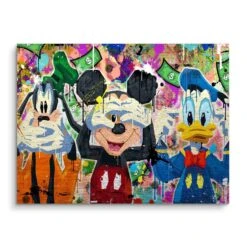 No Cooperacion 15 No Cooperacion -Artmind wandbild mickey donald goofy comic popart premium artwork artmind brushed