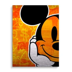 Joyeux 16 Joyeux -Artmind wandbild mickey maus pop art orange brushed