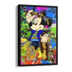 Stay Cool 17 Stay Cool -Artmind wandbild micky auf skateboard schattenfugenrahmen