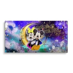 Love Is In The Air 15 Love Is In The Air -Artmind wandbild micky mini maus im mond brushed