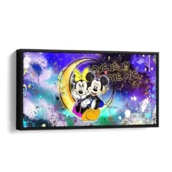 Love Is In The Air 16 Love Is In The Air -Artmind wandbild micky mini maus im mond schattenfugenrahmen