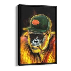 Chill 17 Chill -Artmind wandbild mit chillenden gorilla schattenfugenrahmen
