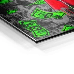 Dollar Rain 22 Dollar Rain -Artmind wandbild mit cooler micky maus im geldregen detail brushed