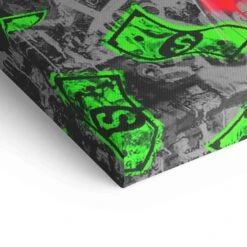 Dollar Rain 23 Dollar Rain -Artmind wandbild mit cooler micky maus im geldregen detail leinwand