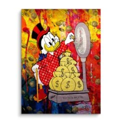 Bitcoin Scale 16 Bitcoin Scale -Artmind wandbild mit dagobert beim bitcoin zaehlen brushed