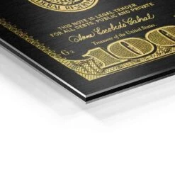 Golden Dollar 19 Golden Dollar -Artmind wandbild mit goldene 100 dollar schein detail brushed c1ca4243 84ed 4e85 a8ac 8cc737015b8e