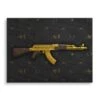 Goldene AK 47 1 Goldene AK 47 -Artmind wandbild mit goldener ak 47 leinwand