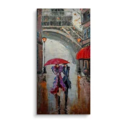 Paris 14 Paris -Artmind wandbild mit paerchen in paris eifelturm artwork brushed