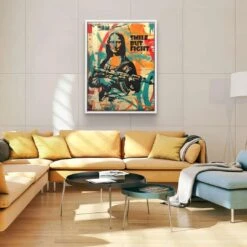 Smile But Fight -Artmind wandbild mona lisa ak47 artwork 5