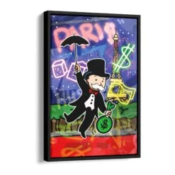 Flying Monopoly 17 Flying Monopoly -Artmind wandbild mr monopoly paris schattenfugenrahmen