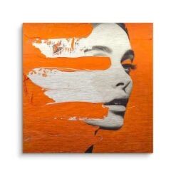Melting Orange 15 Melting Orange -Artmind wandbild orange portrait artwork leinwand artmind brushed