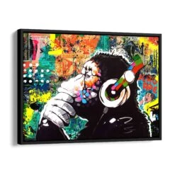 Keep Cool - Music 17 Keep Cool - Music -Artmind wandbild pop art affe schattenfugenrahmen