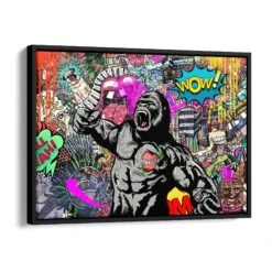 Gorilla 18 Gorilla -Artmind wandbild pop art gorilla schattenfugenrahmen