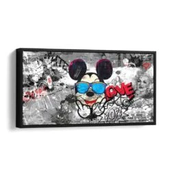 Famous 16 Famous -Artmind wandbild pop art micky maus ikonen schattenfugenrahmen