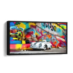 Wallis Graffiti Dreamcars Porsche 356 Cabrio 17 Wallis Graffiti Dreamcars Porsche 356 Cabrio -Artmind wandbild porsche cabrio kunst kaufen bei artmind schattenfugenrahmen