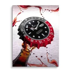 Coca Cola 16 Coca Cola -Artmind wandbild rolex uhr coca cola brushed