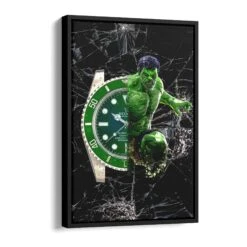 Hulk 17 Hulk -Artmind wandbild rolex uhr hulk schattenfugenrahmen