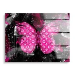 Schmetterling - Rosa Edition 14 Schmetterling - Rosa Edition -Artmind wandbild rosa schmetterling louis vuitton muster acryl
