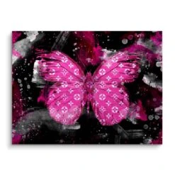 Schmetterling - Rosa Edition 15 Schmetterling - Rosa Edition -Artmind wandbild rosa schmetterling louis vuitton muster brushed
