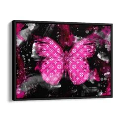Schmetterling - Rosa Edition 16 Schmetterling - Rosa Edition -Artmind wandbild rosa schmetterling louis vuitton muster schattenfugenrahmen