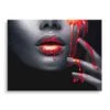 Red Face 2 Red Face -Artmind wandbild rote lippen mit splash leinwand