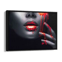 Red Face 17 Red Face -Artmind wandbild rote lippen mit splash schattenfugenrahmen